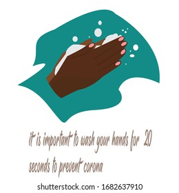 Vector illustration of Corona Covid-19 virus. it's important to wash your hands for 20 seconds to prevent the corona virus. fight viruses. 