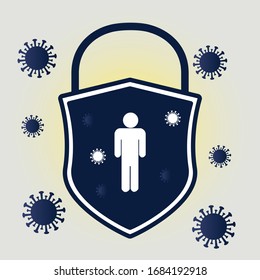 Vector Illustration Corona Lockdown For Design Infographics, Educations, Social Distancing and warning design.