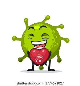 Vector Ilustración de la mascota de la corona o personaje dar símbolo de amor y decir que te amo