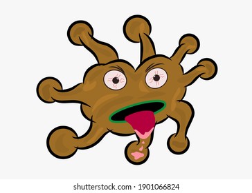 vector illustration of the corona virus bacteria, the most evil virus in the world