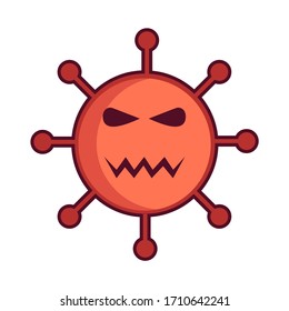 vector illustration of corona virus cartoon COVID-19 2020. pendemic flu bacterial icon.