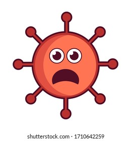 vector illustration of corona virus cartoon COVID-19 2020. pendemic flu bacterial icon.