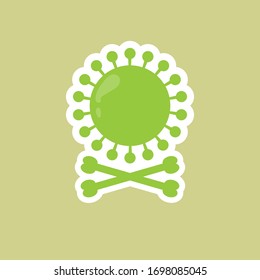 vector illustration of corona virus covid-19, stop and fight corona, stay at home quarantine , sticker covid 19.