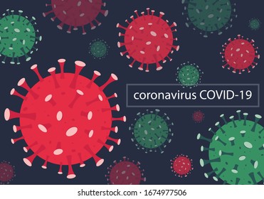 Vector illustration corona virus infection. 2019-nvoc virus.corona virus microbe. corona virus danger, corona cell. disense outbreak