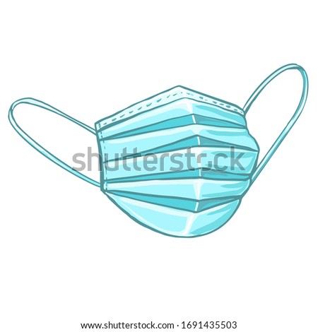 Vector illustration of a Corona virus infection protection mask on a white background, the corona virus's medical name is COVID-19.