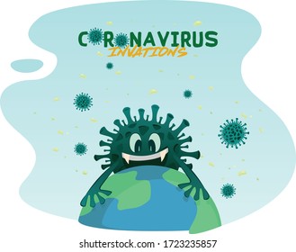 Vektorgrafik für Viruseinladungen von Corona