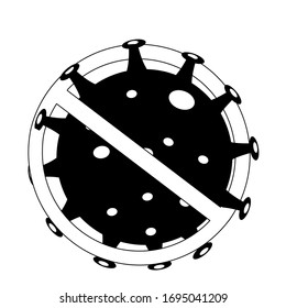 Vector illustration of Corona virus with stop sign and on white background. Pandemic and corona virus outbreaks.Concept of fight against Many Virus attack.