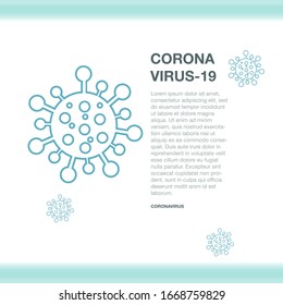Vector illustration of Corona virus with text on white background.