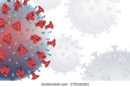  Vector illustration of Coronavirus 2019-nCoV. Banner with Corona Virus COVID-19
