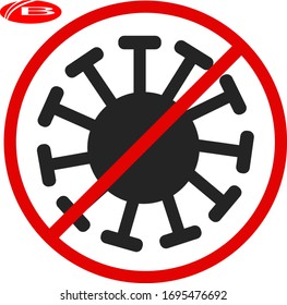 Vector illustration coronavirus 2019-nCoV, Covid-19. Coronavirus outbreak concept. Covid-19 coronavirus infection.Virus covid-19 cell icon. Stop corona.