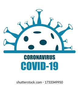 Vector illustration coronavirus 2019-nCoV, Covid-19 icon. Coronavirus outbreak concept.Virus covid-19 cell half icon.