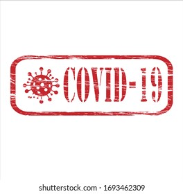 Vector illustration Coronavirus 2019-nCoV, Covid-19.Coronavirus outbreak concept.Rubber stamp on white background concept.