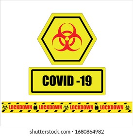 Vector illustration coronavirus 2019-nCoV, Covid-19.Stop Covid-19 sign & symbol concept. Covid-19 coronavirus infection.Virus covid-19 biological hazard. Coronavirus Lockdown concept.