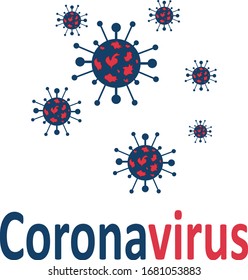 Vector illustration of coronavirus bacteria. Symbol for combating coronavirus. Coronary virus infection in the world. COVID-19.
