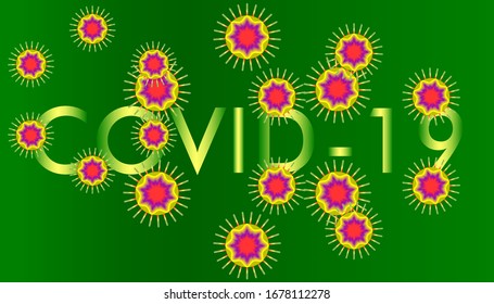 Vector illustration of coronavirus. corona virus microbe. 2019-ncov virus. coronavirus covid-19 vector design on green background