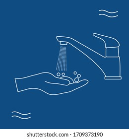 Vector illustration  coronavirus COVID-19 Pandemic People Virus 2019-nCoV protection and infection prevention Hand washing. Health, medicine Pathogen respiratory  virus SARS Design website