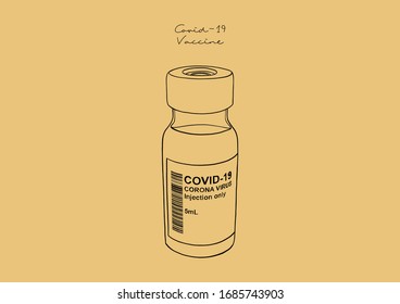 Vector Illustration of Coronavirus / COVID-19 Vaccine / Cure
