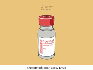 Vector Illustration of Coronavirus / COVID-19 Vaccine / Cure
