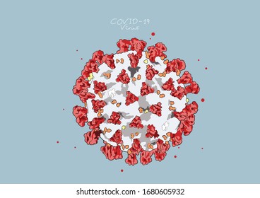 Vector Illustration of Coronavirus / COVID-19 Virus