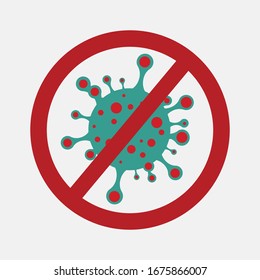 Ilustración vectorial del emblema del coronavirus. Detener el coronavirus