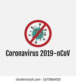 Ilustración vectorial del emblema del coronavirus. Detener el coronavirus