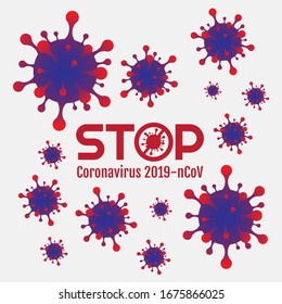 Vector illustration of the coronavirus emblem. Stop the coronavirus