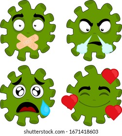 Vector illustration of coronavirus emoticons
