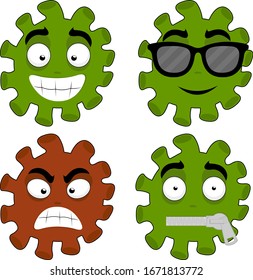 Vector illustration of coronavirus emoticons