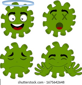 Vector illustration of coronavirus emoticons