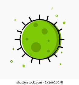 Ilustración vectorial Coronavirus - Icono de bacteria de diseño plano para signo y símbolo