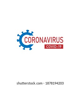 vector illustration of coronavirus with lettering and bokteria