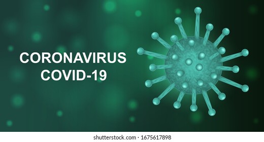 Vector illustration of a coronavirus on a dark green background. EPS 10