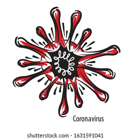 Vector illustration of a coronavirus on a white background