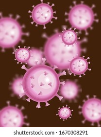 Vector illustration. Coronavirus outbreak background. Dangerous Coronavirus Cell COVID-19 in the world concept.