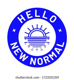 Vector illustration for coronavirus outbreak concept. "HELLO NEW NORMAL" banner after the epidemic the COVID-19 caused the new normal lifestyle.