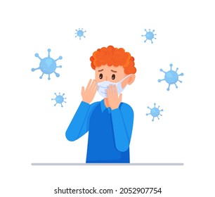 Vector illustration of a coronavirus patient. Illustration of people who contracted the virus during treatment.