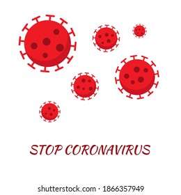 Vector illustration of Coronavirus. Red coronavirus cells, pandemic risk alert.