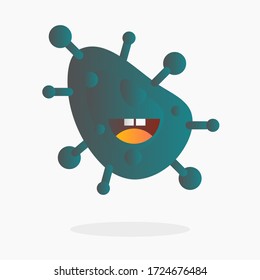 Masa coronavirus de ilustración vectorial, con gradiente y color verde