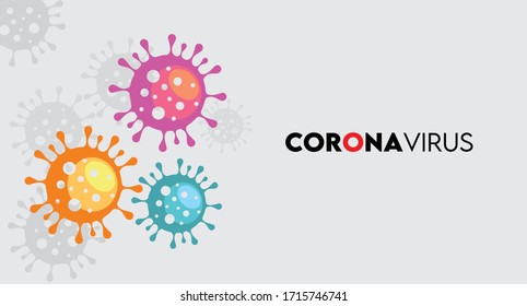 A vector Illustration of Coronavirus symbol in purple orange and blue color