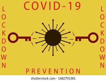 vector illustration of coronavirus. coronavirus vector with text lockdown and key vector.
covid-19 coronavirus design element. isolated on yellow background