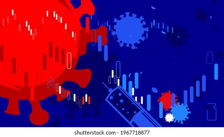 Vector Illustration Of Coronavirus Vaccine Abstract Background. Covid-19 Vaccination Concept.