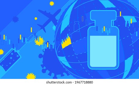 Vector Illustration Of Coronavirus Vaccine Abstract Background. Covid-19 Vaccination Concept.