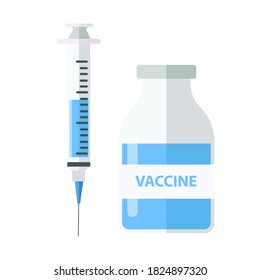 vector illustration coronavirus vaccine complete development. end of novel corona virus. 2019-ncov vaccine medicine. corona virus injection syringe. fight against coronavirus.