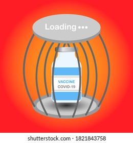 Vector illustration coronavirus vaccine in progress recovery for fight with corona virus outbreak.