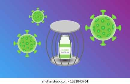 Vector illustration coronavirus vaccine in progress recovery for fight with corona virus outbreak.