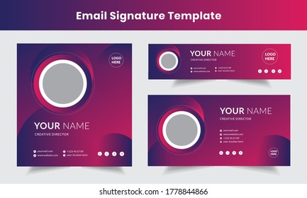 Vector Illustration Of Corporate Email Signature Design.