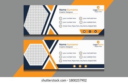 Vector Illustration Of Corporate Email Signature Design.