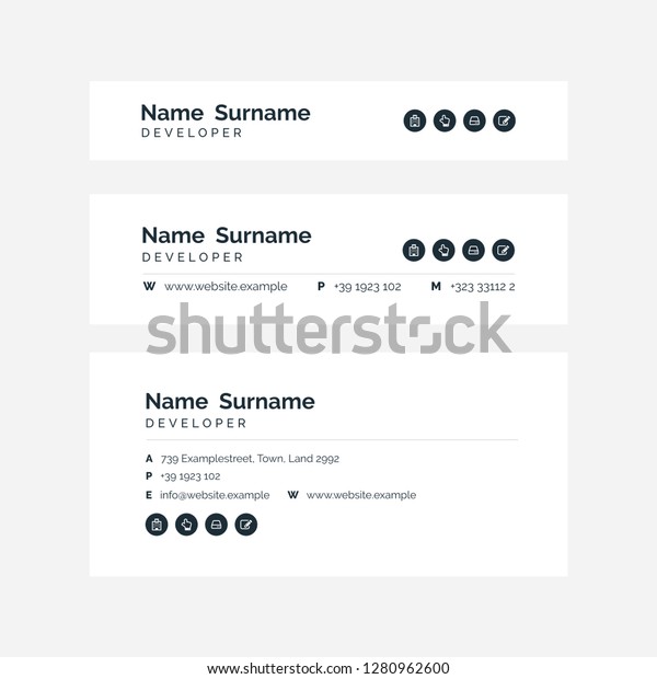 Vector Illustration Corporate Email Signature Design Stock Vector Royalty Free