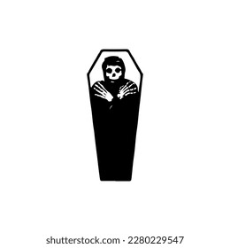 vector illustration of corpse with coffin
