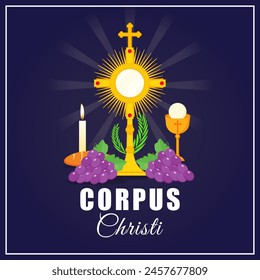 Vector illustration of Corpus Christi social media feed template